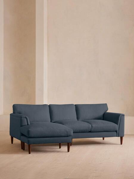  Soho Home Reya Chaise End Sofa, Linen, Prussian Blue 