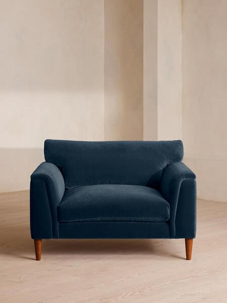  Soho Home Reya Loveseat, Velvet, Royal Blue 