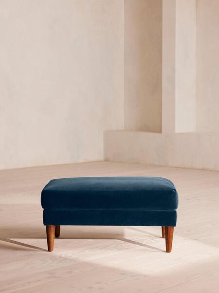  Soho Home Reya Ottoman, Velvet, Royal Blue 