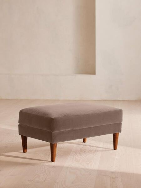  Soho Home Reya Ottoman, Velvet, Taupe 