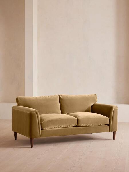  Soho Home Reya Two Seater Sofa, Velvet, Camel 