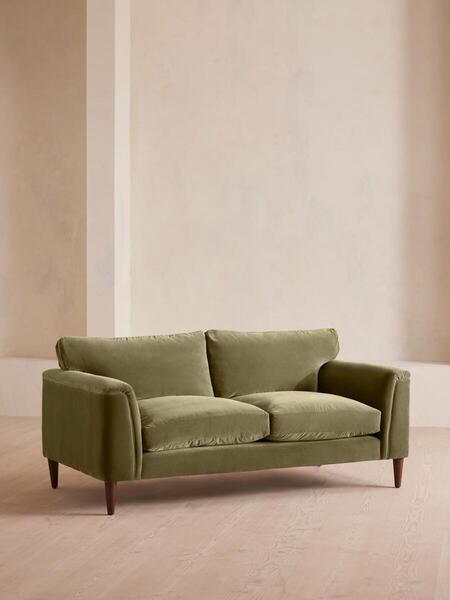  Soho Home Reya Two Seater Sofa, Velvet, Lichen 