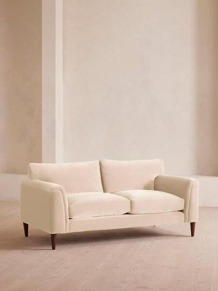  Soho Home Reya Two Seater Sofa, Velvet, Porcelain 
