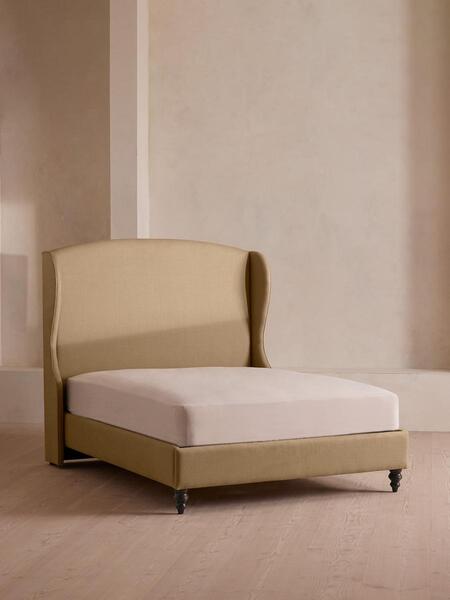  Soho Home Rivas Bed, Double, Linen, Wheat 