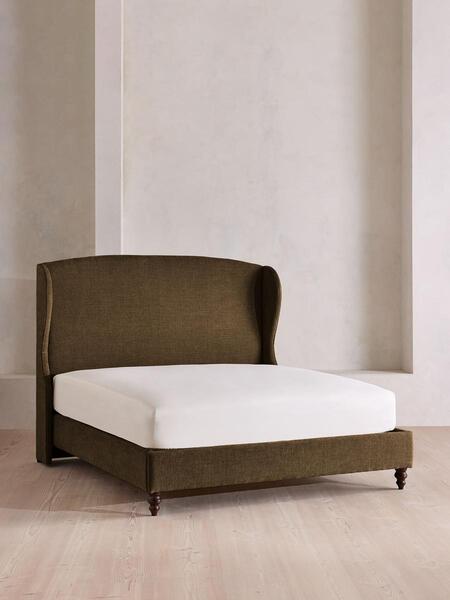  Soho Home Rivas Bed, King, Linen Chenille, Chocolate 