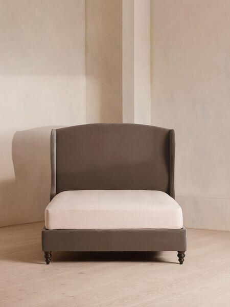  Soho Home Rivas Bed, King, Velvet, Taupe 
