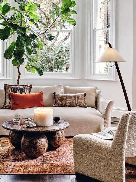  Soho Home Roma Three Seater Sofa, Linen, Bisque 