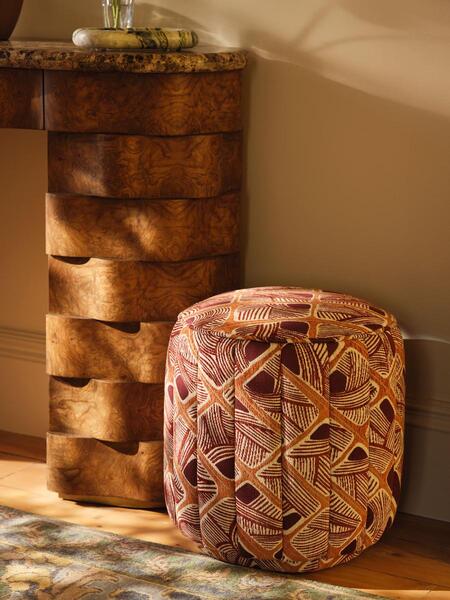  Soho Home Romi Footstool, Akley Jacquard 