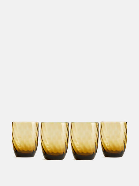  Soho Home Rosendale Water Glass, Amber, Set Of Four 