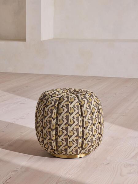  Soho Home Sofia Footstool, Fulton Jacquard, Sage, Uk 