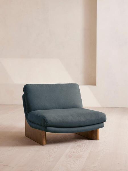  Soho Home Tellis Chair, Linen, Prussian Blue, Uk 