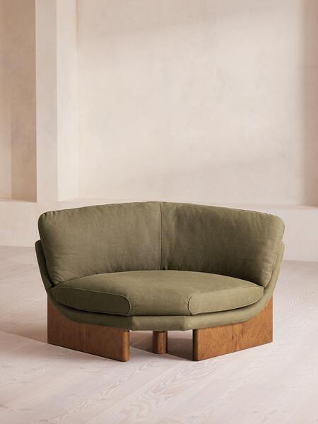  Soho Home Tellis Corner Chair, Linen, Sage, Uk 