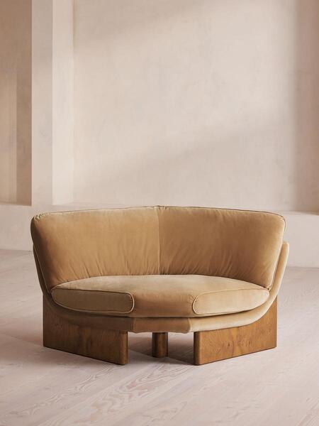  Soho Home Tellis Corner Chair, Velvet, Camel, Uk 