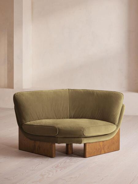  Soho Home Tellis Corner Chair, Velvet, Lichen, Uk 
