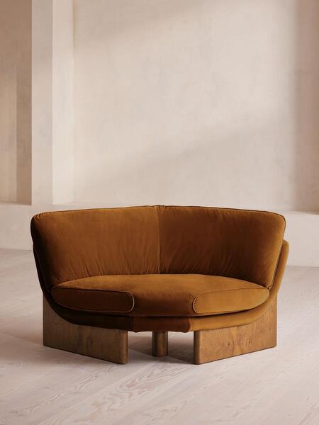  Soho Home Tellis Corner Chair, Velvet, Mustard, Uk 