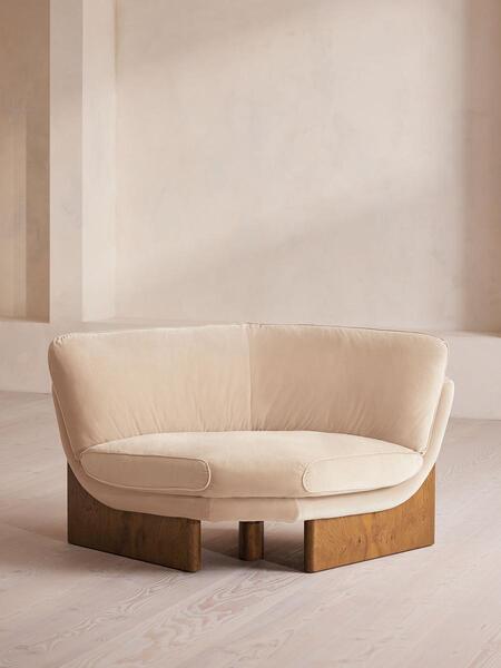  Soho Home Tellis Corner Chair, Velvet, Porcelain, Uk 