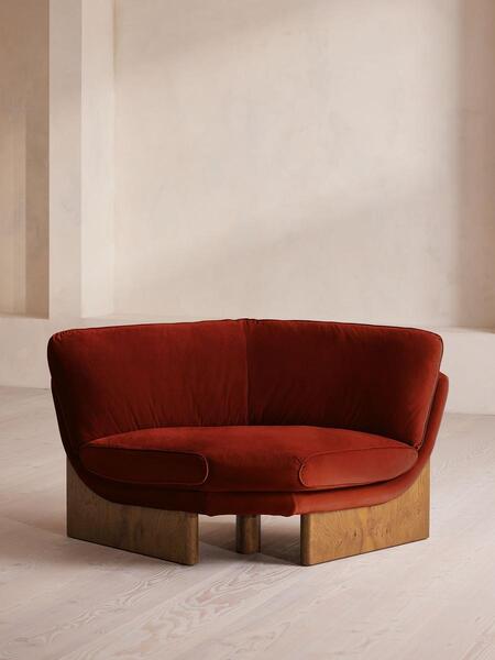  Soho Home Tellis Corner Chair, Velvet, Rust, Uk 