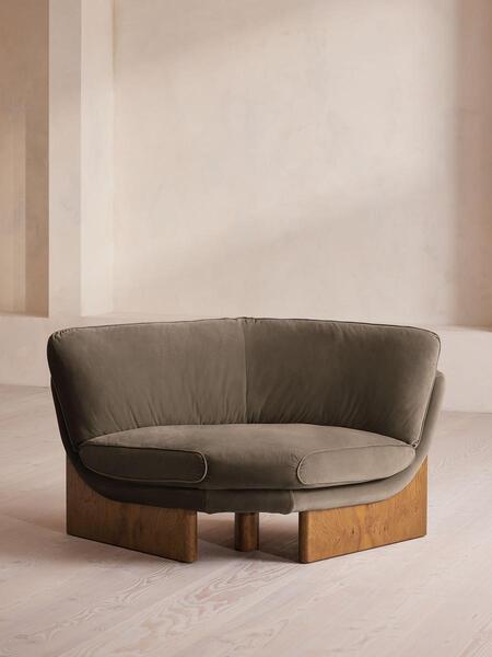  Soho Home Tellis Corner Chair, Velvet, Taupe, Uk 