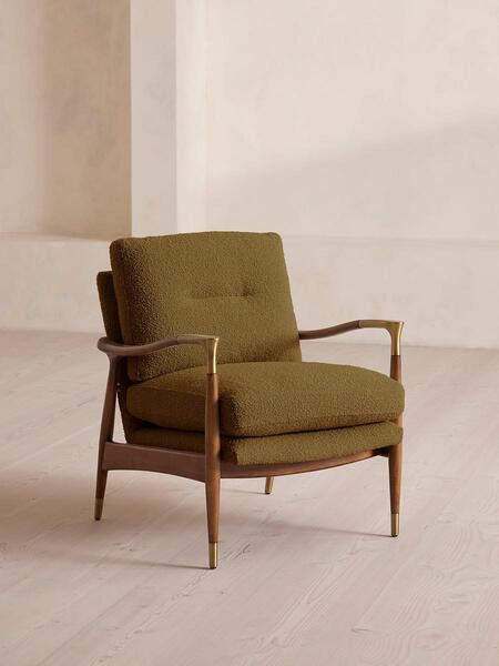  Soho Home Theodore Armchair, Textured Wool Boucle, Kelp 