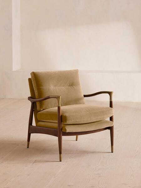  Soho Home Theodore Armchair, Velvet, Camel 