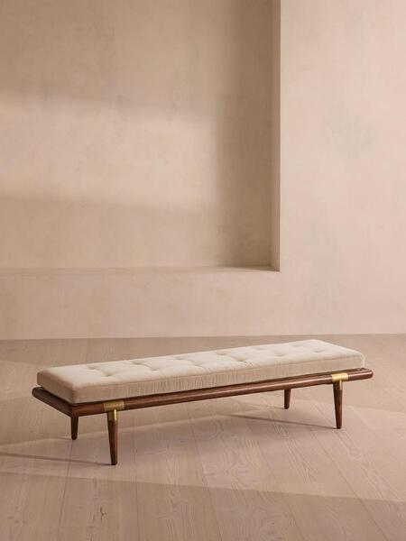  Soho Home Theodore Bench, Porcelain Velvet 