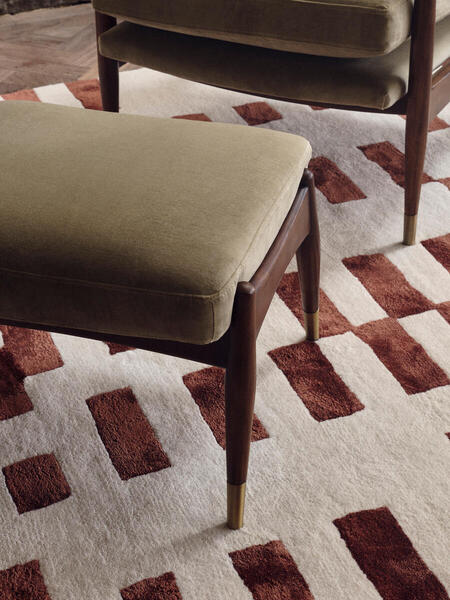  Soho Home Theodore Footstool, Velvet, Lichen 
