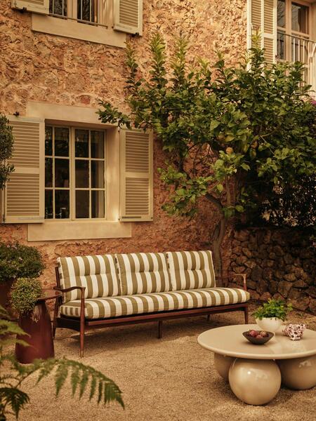  Soho Home Theodore Outdoor Sofa, Babington House Stripe 