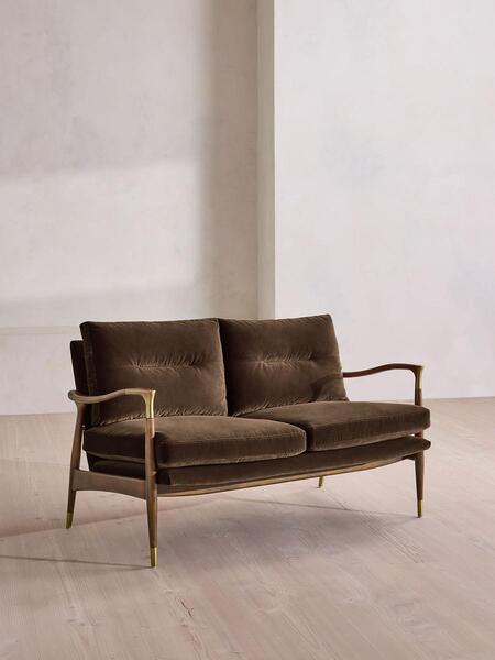  Soho Home Theodore Two Seater Sofa, Velvet, Chocolate, Uk 