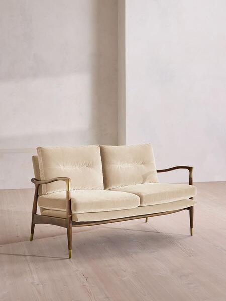  Soho Home Theodore Two Seater Sofa, Velvet, Porcelain, Uk 