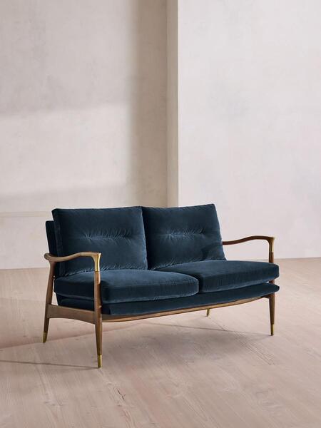  Soho Home Theodore Two Seater Sofa, Velvet, Royal Blue, Uk 
