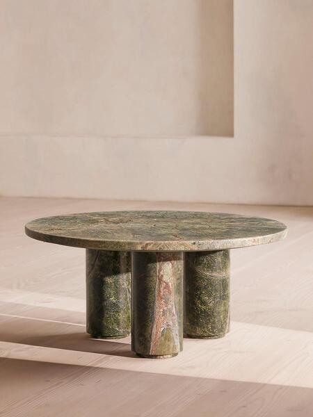  Soho Home Tisbury Coffee Table, Jurassic Green Marble 