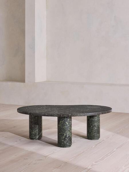  Soho Home Tisbury Oval Coffee Table, Verde Bosque Marble 