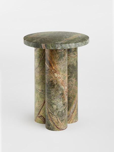  Soho Home Tisbury Side Table, Jurassic Green Marble 