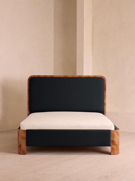  Soho Home Tremont Bed, King, Linen, Indigo 