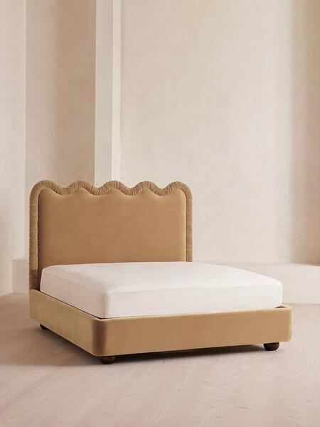  Soho Home Tristan Bed, Emperor, Velvet, Camel 