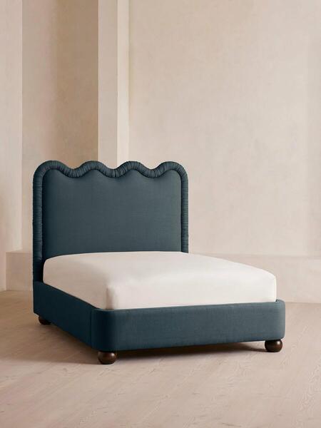 Soho Home Tristan Bed, Super King, Linen, Prussian Blue 