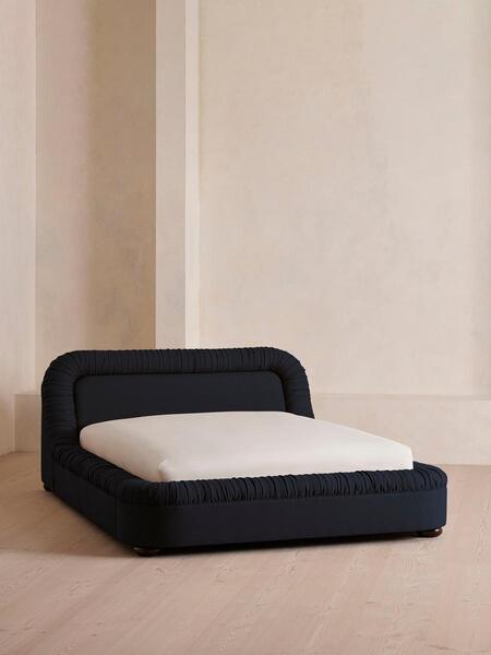  Soho Home Vara Bed, Emperor, Linen, Indigo 