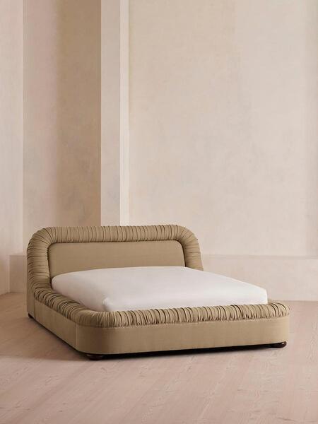  Soho Home Vara Bed, Emperor, Linen, Wheat 