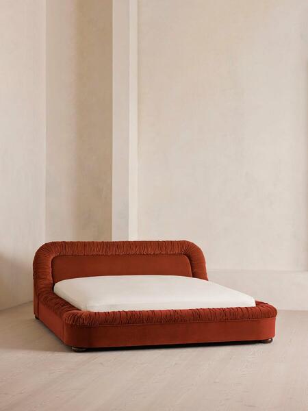  Soho Home Vara Bed, Emperor, Velvet Rust 