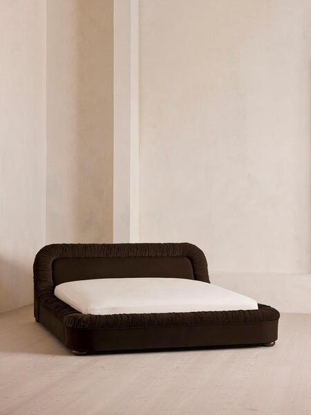  Soho Home Vara Bed, Super King, Velvet, Chocolate 