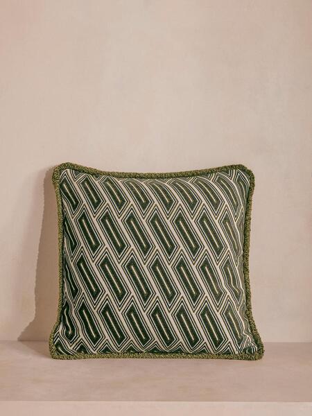  Soho Home Vende Square Cushion, Olive 