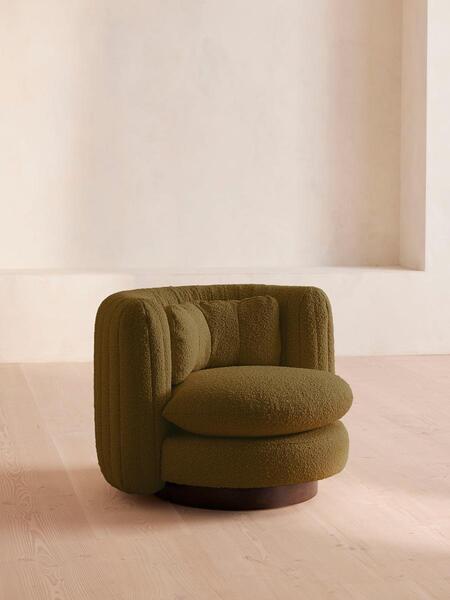  Soho Home Vivienne Armchair, Textured Wool Boucle, Kelp 