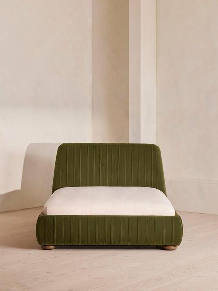  Soho Home Vivienne Bed, King, Velvet, Olive 