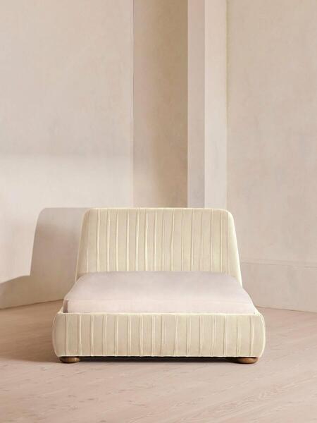  Soho Home Vivienne Bed, King, Velvet, Porcelain 