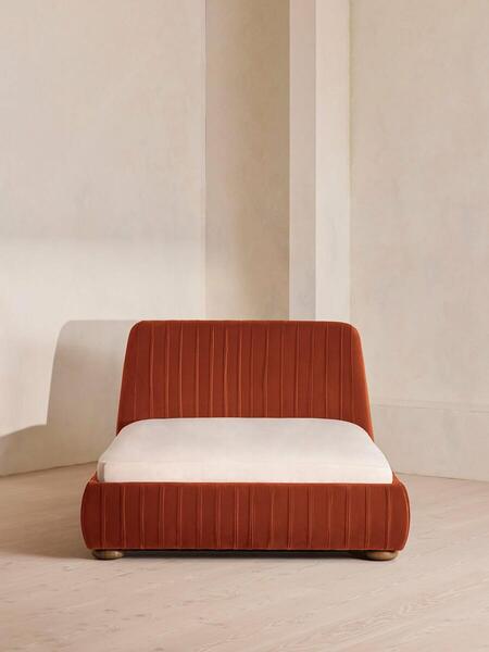  Soho Home Vivienne Bed, King, Velvet, Rust 