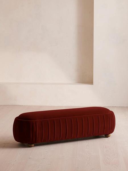  Soho Home Vivienne Bench, Velvet, Rust 