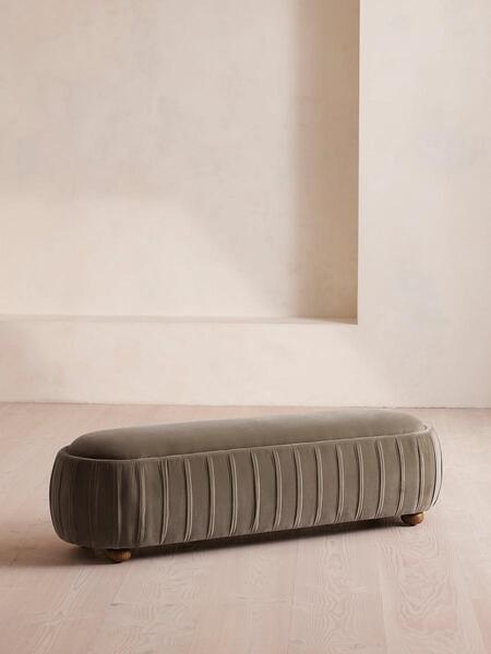  Soho Home Vivienne Bench, Velvet, Taupe 