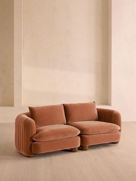  Soho Home Vivienne Deeper Sit Modular Sofa, Three Seater, Velvet Antique Rose Uk 