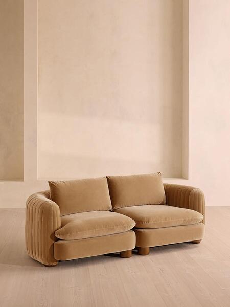  Soho Home Vivienne Deeper Sit Modular Sofa, Three Seater, Velvet Camel Uk 