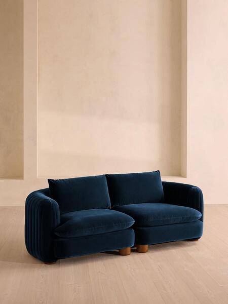  Soho Home Vivienne Deeper Sit Modular Sofa, Three Seater, Velvet Royal Blue Uk 